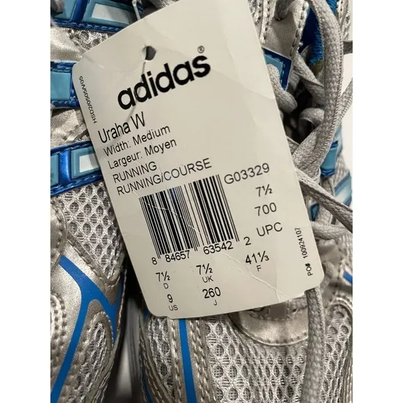 Adidas Womens Uraha Running Sneaker Shoes Size 9 Gray Blue Lace Up Low Top NWT
