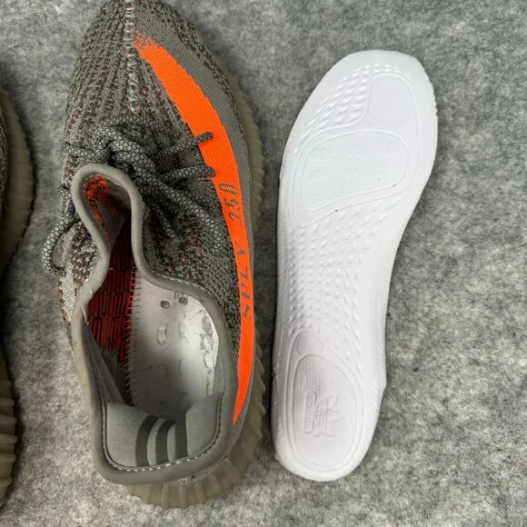 Adidas Yeezy Boost 350 V2 Shoes Mens size 13 Grey Orange‎ zebra stripe Athetic