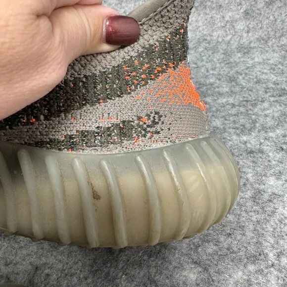Adidas Yeezy Boost 350 V2 Shoes Mens size 13 Grey Orange‎ zebra stripe Athetic