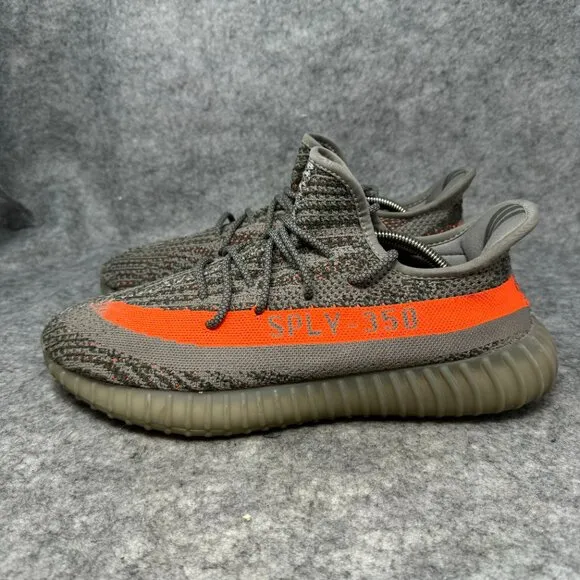 Adidas Yeezy Boost 350 V2 Shoes Mens size 13 Grey Orange‎ zebra stripe Athetic