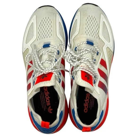 adidas ZX 2K Boost Men's Size 11 White Solar Red Blue FV9996 - Athletic Shoes