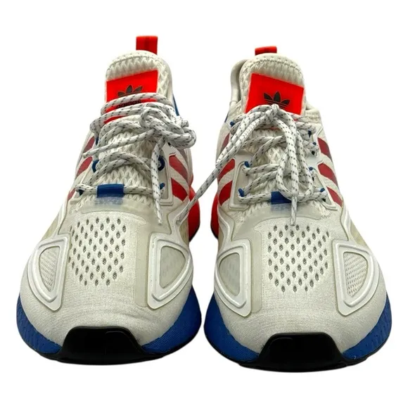 adidas ZX 2K Boost Men's Size 11 White Solar Red Blue FV9996 - Athletic Shoes