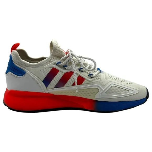 adidas ZX 2K Boost Men's Size 11 White Solar Red Blue FV9996 - Athletic Shoes