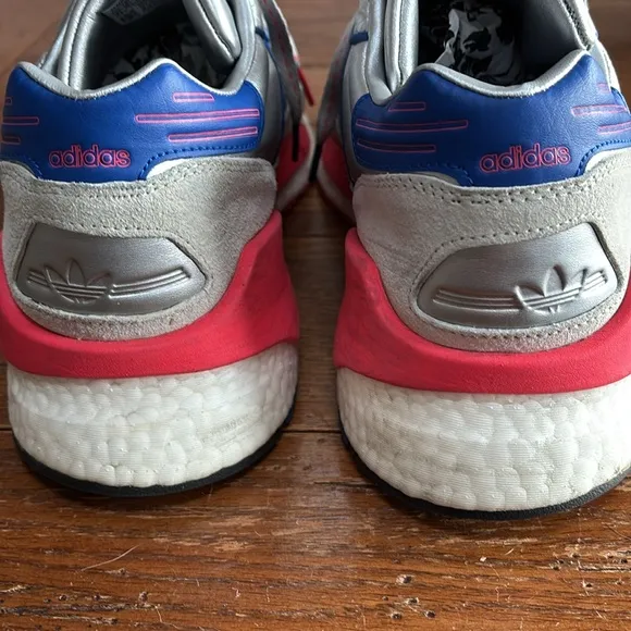 adidas ZX 930 EQT Micropacer Shoes SILVER METALLIC/POWDER BLUE/SHOCK RED Size 11