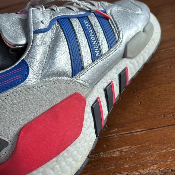 adidas ZX 930 EQT Micropacer Shoes SILVER METALLIC/POWDER BLUE/SHOCK RED Size 11