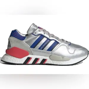adidas ZX 930 EQT Micropacer Shoes SILVER METALLIC/POWDER BLUE/SHOCK RED Size 11