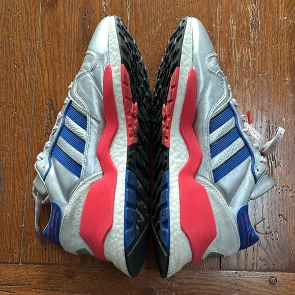adidas ZX 930 EQT Micropacer Shoes SILVER METALLIC/POWDER BLUE/SHOCK RED Size 11
