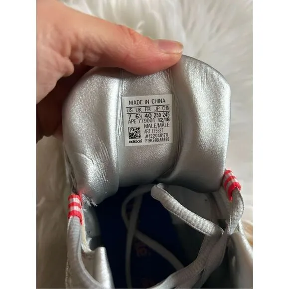 ADIDAS CRAZY BYW SILVER/BLUE/RED MID-TOP BASKETBALL SHOES EF5537 SIZE 7 men’s