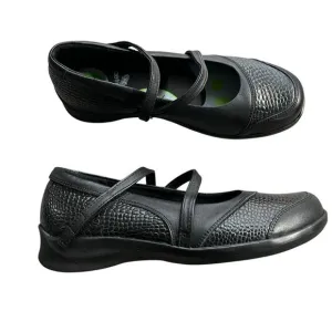 AETREX Julia  Black Pebbled Leather Strappy Mary Jane Comfort Shoes Size 8 NEW