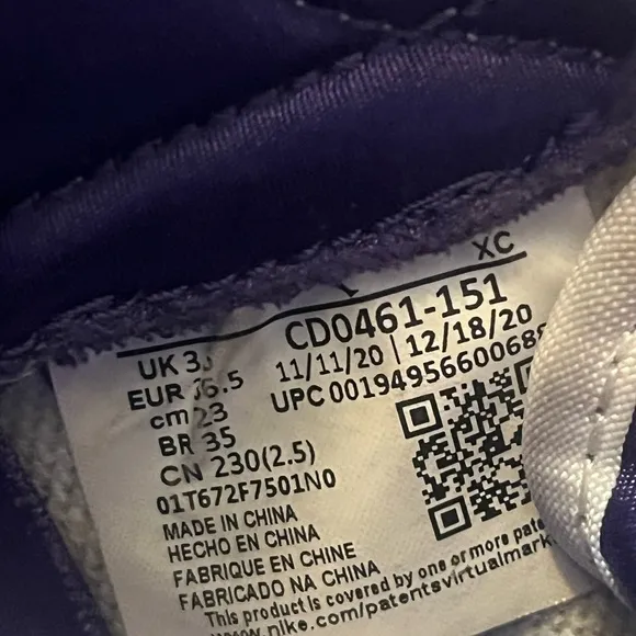 Air Jordan 1 High OG 'Court Purple Sz 6.5 Women