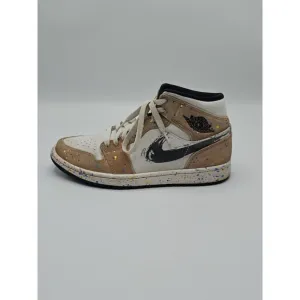 Air Jordan 1 SE Mid Brushstroke Paint Splatter Size 7.5 Mens DA8005-100