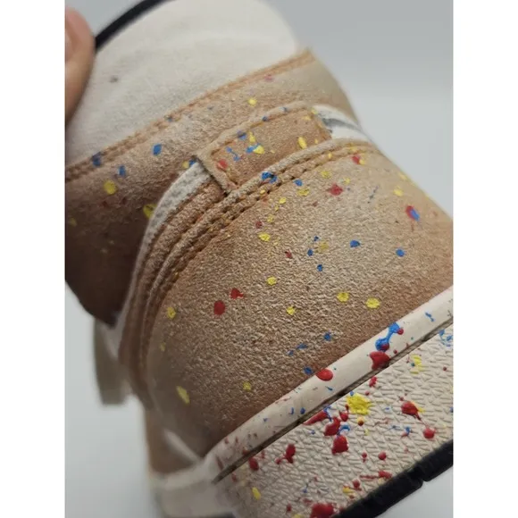 Air Jordan 1 SE Mid Brushstroke Paint Splatter Size 7.5 Mens DA8005-100