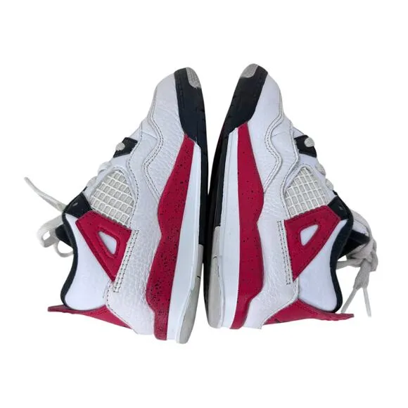 Air Jordan 4 Retro High Top Sneaker Shoes Youth Size 10C White Black BQ7670-161‎