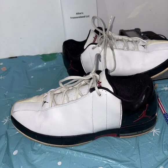 Air Jordan Team Elite II White/Varsity White Red Black Sz 13 model 310011-130