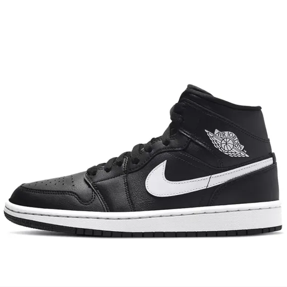 Air Jordan Wmns Air Jordan 1 Mid Black White BQ6472-011 Authenticity Guaranteed