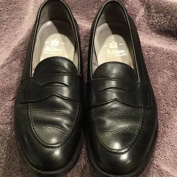 Alden Men's Black Leather Loafers9695F size 7/D  used conditions calfskin