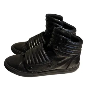 Aldo Jarren Modern Snap Over Black Textured High-Top Sneakers Men’s 12 MINTY