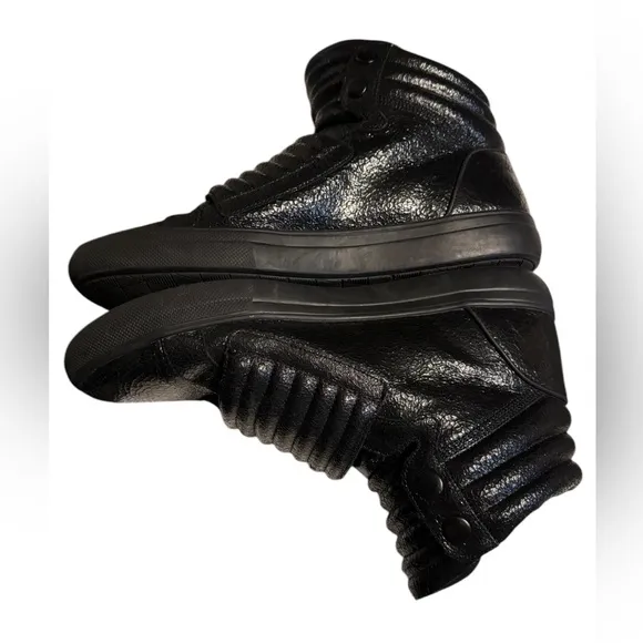 Aldo Jarren Modern Snap Over Black Textured High-Top Sneakers Men’s 12 MINTY