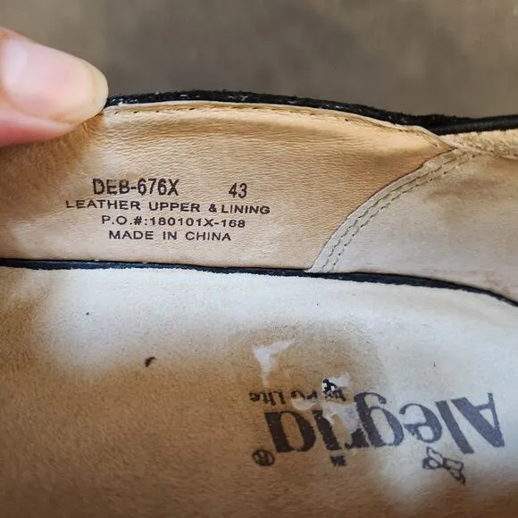 Alegria Debra Black Sprigs Clog Shoes Size 11