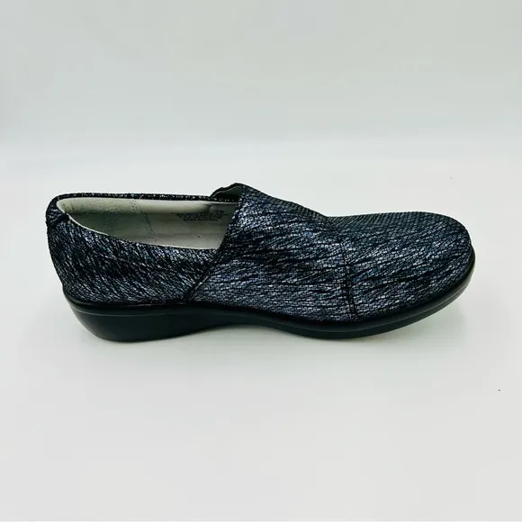 Alegria shoes Lauryn clogs leather clogs metallic like new blue women size EU 38