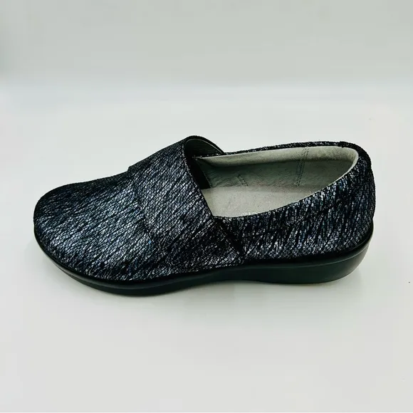 Alegria shoes Lauryn clogs leather clogs metallic like new blue women size EU 38