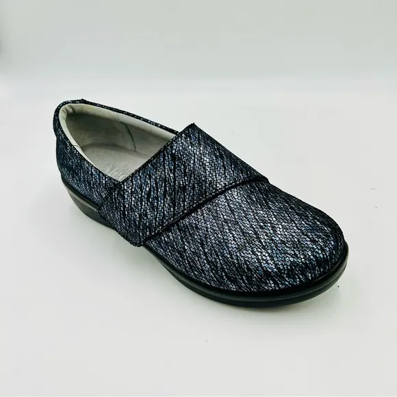 Alegria shoes Lauryn clogs leather clogs metallic like new blue women size EU 38