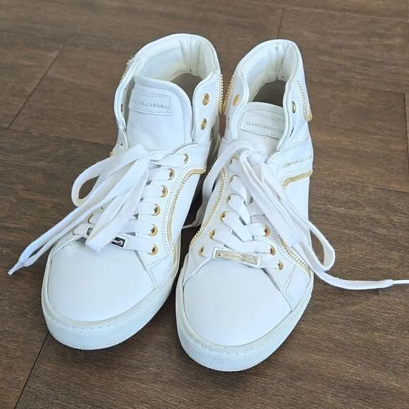 Alessandro Dell'acqua Leather high top sneaker shoes 39.5 9.5