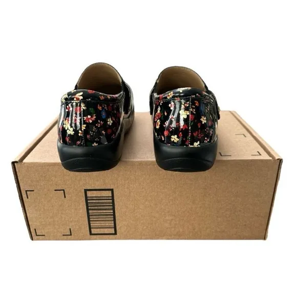 Algeria by PG Lite Kara Black Red Floral Slip-On Comfortable Kindred Mule Shoes