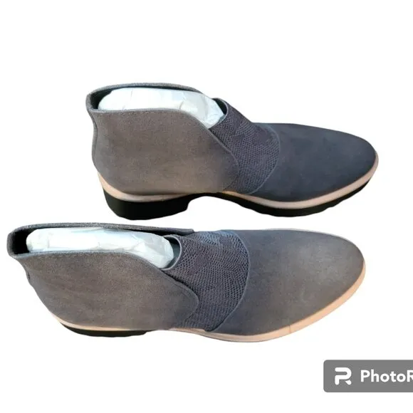 All Black Womens Nu Banded Gray Ankle Boots Shoes 36.5 Medium