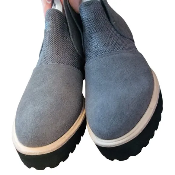 All Black Womens Nu Banded Gray Ankle Boots Shoes 36.5 Medium