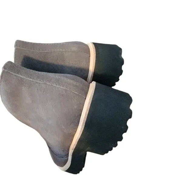All Black Womens Nu Banded Gray Ankle Boots Shoes 36.5 Medium