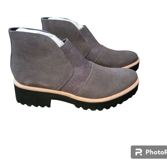 All Black Womens Nu Banded Gray Ankle Boots Shoes 36.5 Medium