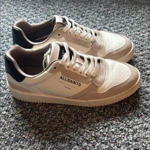 All Saints Men's White and Black Sneakers