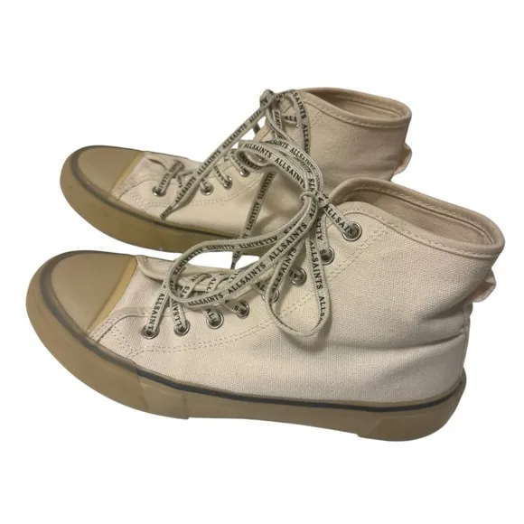 All Saints Women's Cream High-Top Sneakers