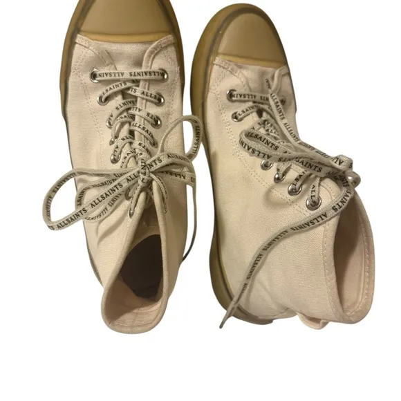 All Saints Women's Cream High-Top Sneakers