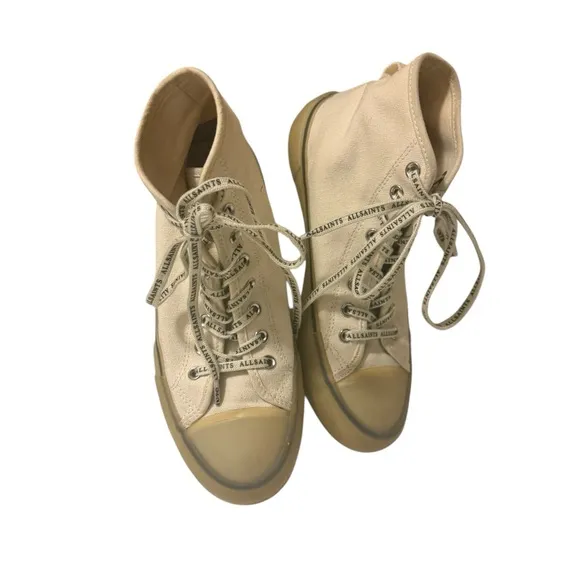 All Saints Women's Cream High-Top Sneakers