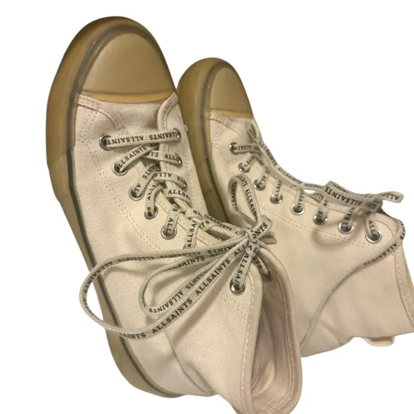All Saints Women's Cream High-Top Sneakers