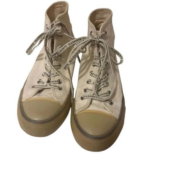 All Saints Women's Cream High-Top Sneakers