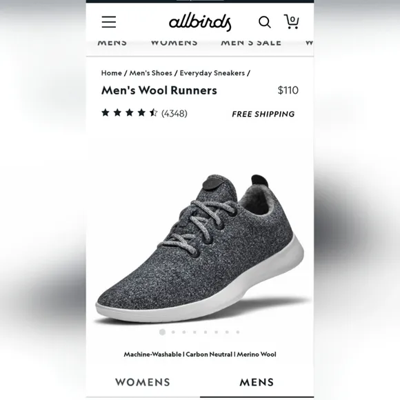 Allbirds Merino Wool Runners Shoes Mens Size 10 Lace Up Sneakers Natural Gray