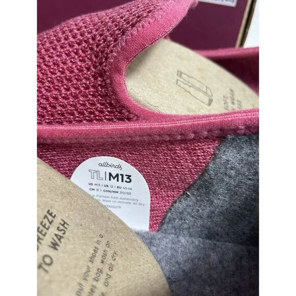 Allbirds Tree Loungers Slip On Loafer Shoes Lux Pink Knit Sneakers Mens 13 NEW