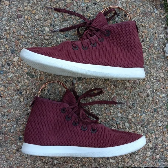 Allbirds Tree Toppers Burgundy Lace Up Sneakers Mens Shoes Sz 10