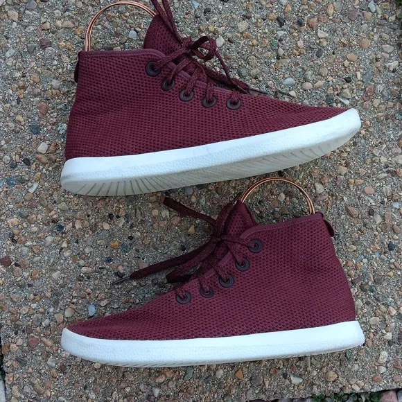 Allbirds Tree Toppers Burgundy Lace Up Sneakers Mens Shoes Sz 10