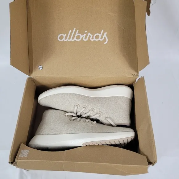 Allbirds Women's Wool Runner-up Mizzle High Top Sneaker Stony Cream Size 10 NIB