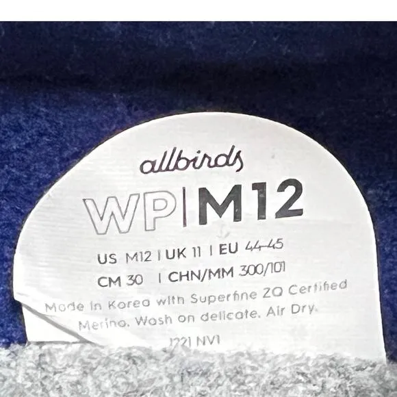 Allbirds Wool Pipers Low Top Sneakers Brown/Blue Men's 12 Lifestyle Streetwear