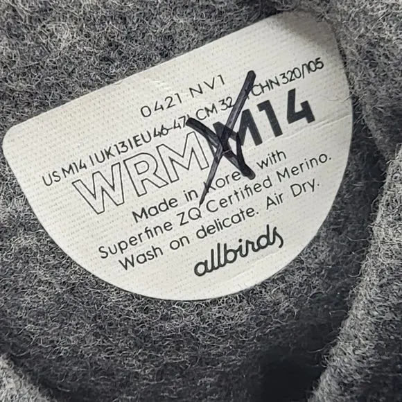 Allbirds Wool Runner Mizzle Mens 14 Low Comfort Sneakers Gray Shoes