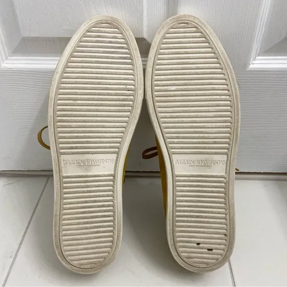 Allen Edmonds Courtside Suede Sneakers Mustard Yellow Size 11 Mens Lace Up