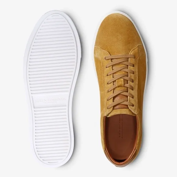 Allen Edmonds Courtside Suede Sneakers Mustard Yellow Size 11 Mens Lace Up