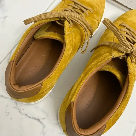 Allen Edmonds Courtside Suede Sneakers Mustard Yellow Size 11 Mens Lace Up