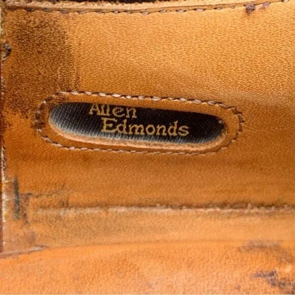 Allen Edmonds Handcrafted Brown Leather Shoes Business Casual Made in USA size 9