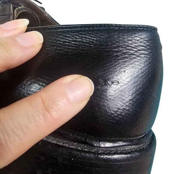 Allen Edmonds Leeds 9558 9C Pebble Grain Plain Toe Derby Blucher 80s Vintage